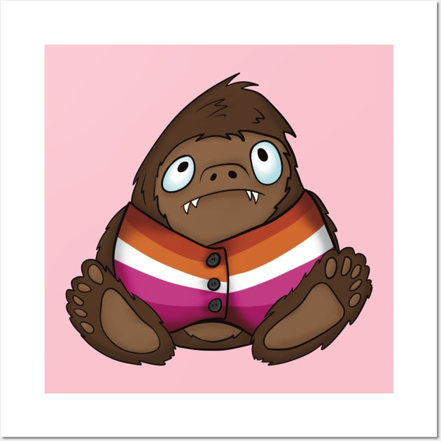 Pride Bigfoot Lesbian Vest Wall Art by PepperSparkles